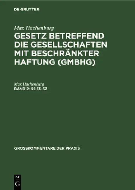 §§ 13-52 (English, Karl Hans Barz | Peter Behrens | Reinhard Goerdeler)