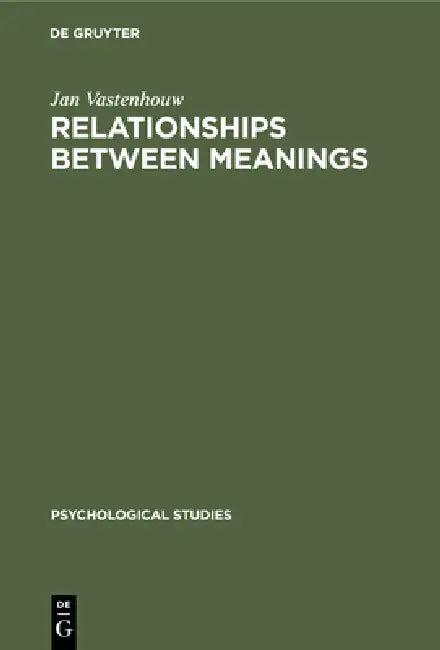 Relationships Between Meanings (English, Jan Vastenhouw | Clyde H. Coombs)