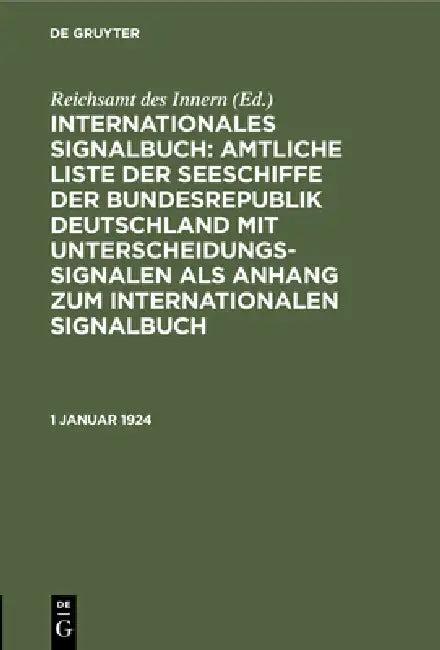 1 Januar 1924 (English, Reichsamt Des Innern)