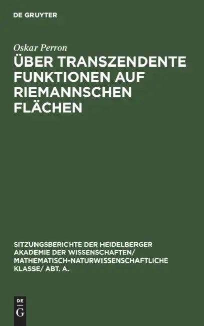Über Transzendente Funktionen Auf Riemannschen Flächen (English, Oskar Perron)