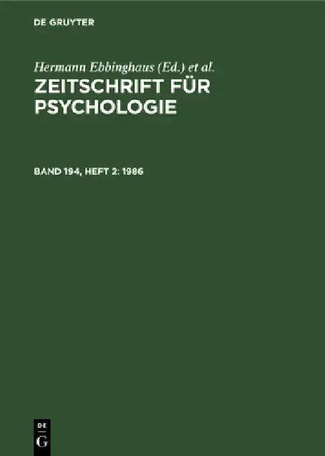 1986 (English, Hermann Ebbinghaus | Arthur König)