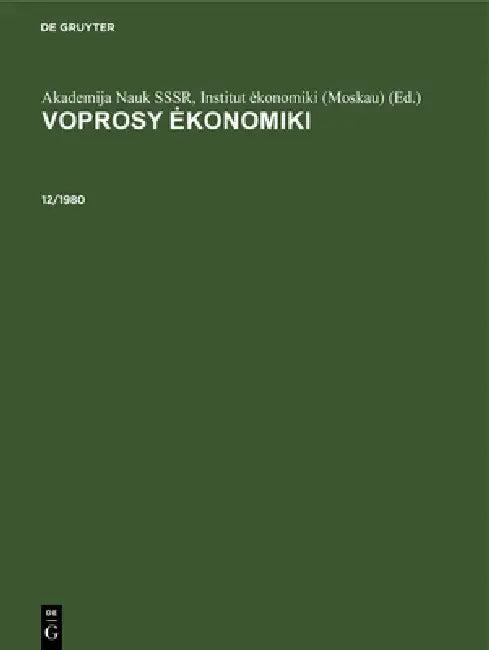 Dekabr' (English, Akademija Nauk Sssr Institut Ekonomiki ()