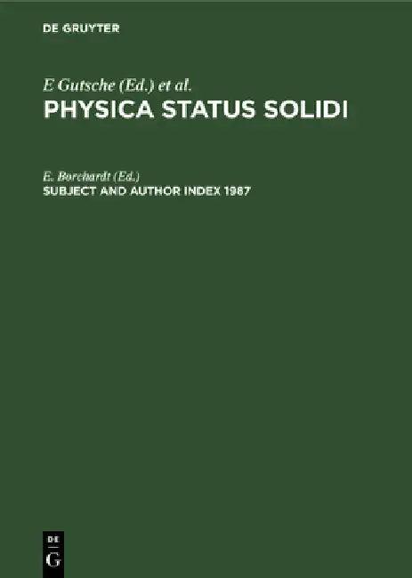Subject and Author Index 1987 (English, E. Borchardt)