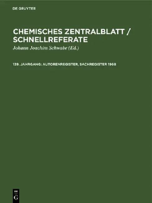 Autorenregister, Sachregister 1968 (English, Heinrich Bertsch | Wilhelm Klemm)