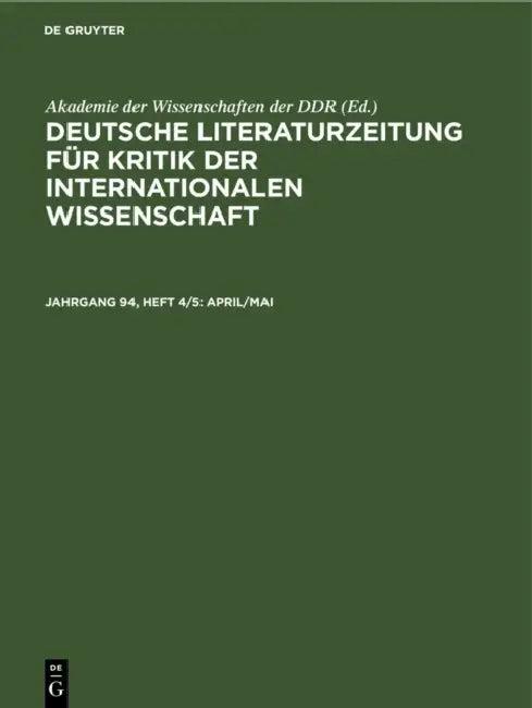 April/Mai (English, Akademie Der Wissenschaften Der Ddr)