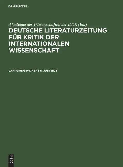 Juni 1973 (English, Akademie Der Wissenschaften Der Ddr)