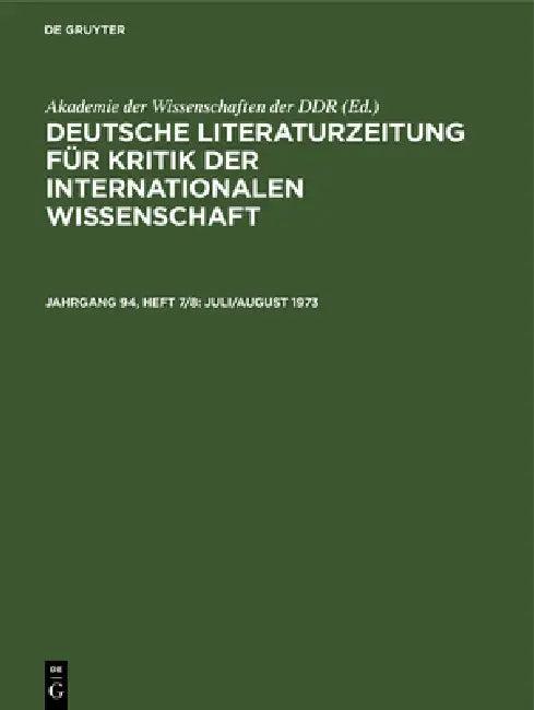 Juli/August 1973 (English, Akademie Der Wissenschaften Der Ddr)