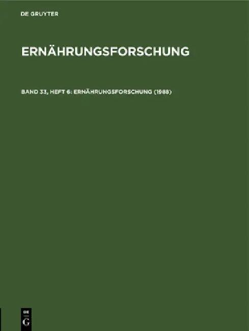 1988: Ernf-B, Band 33, Heft 6 (English, No Contributor)
