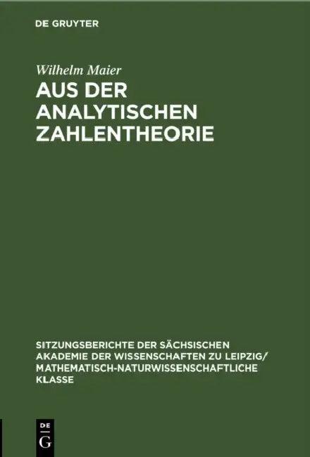 Aus Der Analytischen Zahlentheorie (English, Wilhelm Maier)