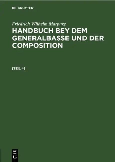 Anhang zum Handbuche bey dem Generalbasse und der Composition (English, Friedrich Wilhelm Marpurg)