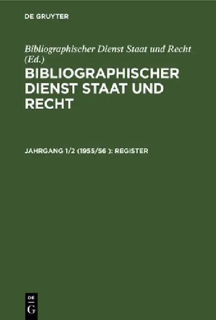 Register (English, Bibliographischer Dienst Staat Und Recht)