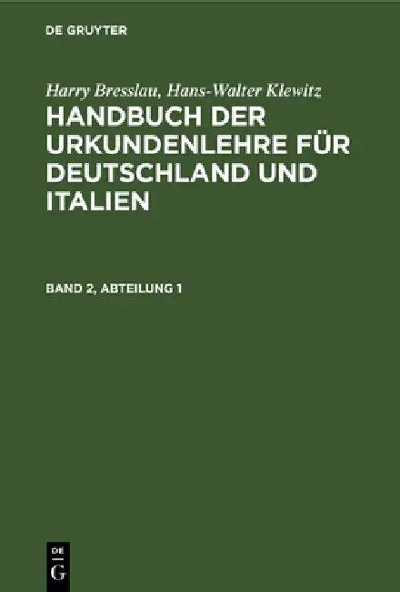 Harry Bresslau; Hans-Walter Klewitz (English, Harry Bresslau | Hans-Walter Klewitz)
