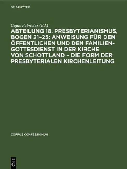 Abteilung 18. Presbyterianismus, Bogen 21-25 (English, Cajus Fabricius)