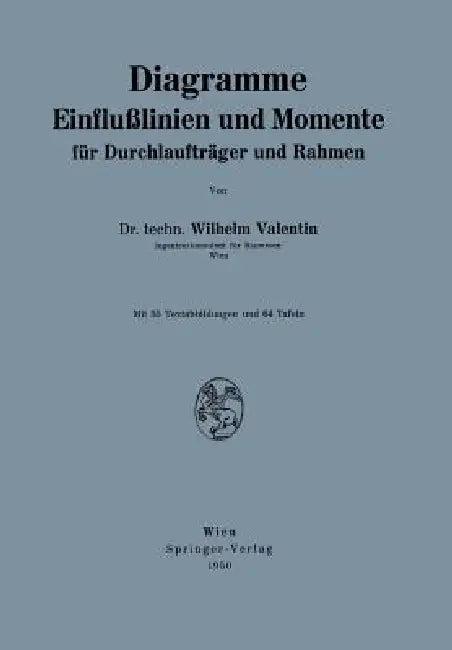Diagramme Einflußlinien Und Momente Für Durchlaufträger Und Rahmen (English, Wilhelm Valentin)