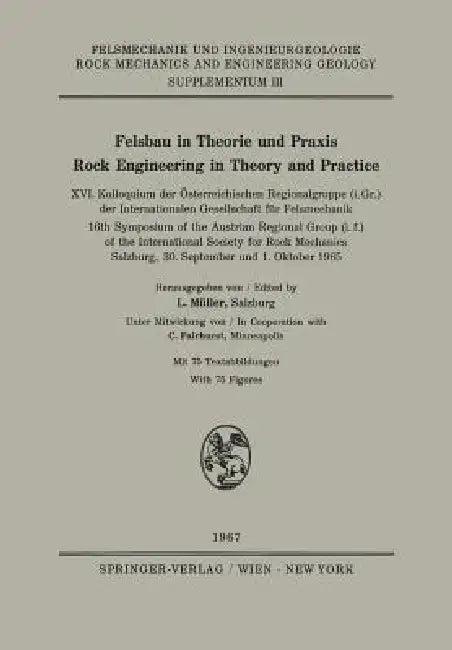 Felsbau in Theorie Und PRAXIS Rock Engineering in Theory and Practice (English, C. Fairhurst | L. Müller)