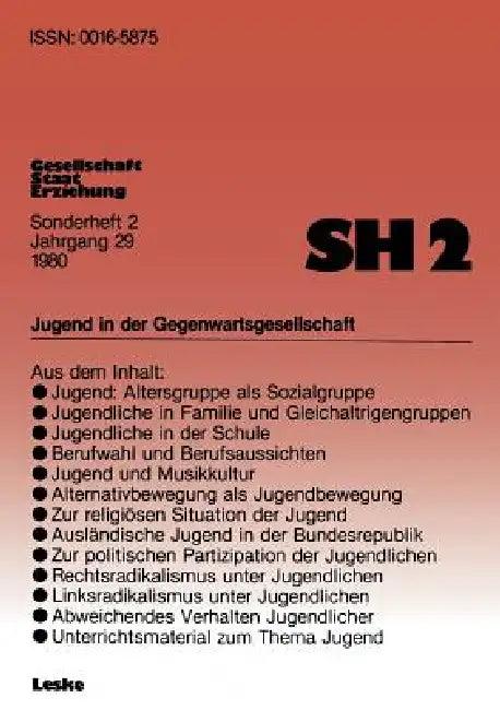 Jugend in Der Gegenwartsgesellschaft (English, Bernhard Schäfers)