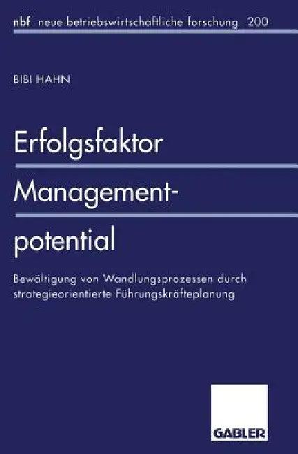 Erfolgsfaktor Managementpotential (English, Bibi Hahn)