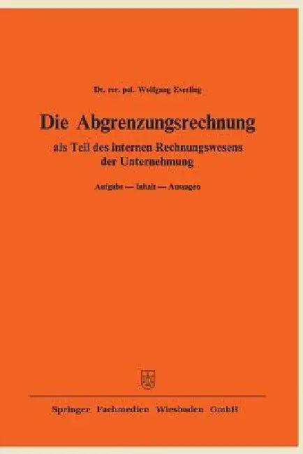 Die Abgrenzungsrechnung (English, Wolfgang Everling)
