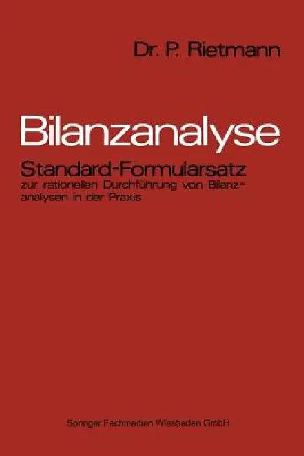 Bilanzanalyse (English, Peter Rietmann)