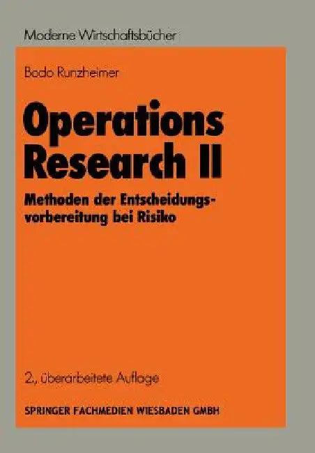 Operations Research II (English, Bodo Runzheimer)
