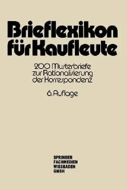 Brieflexikon Für Kaufleute (English, Springer Fachmedien)