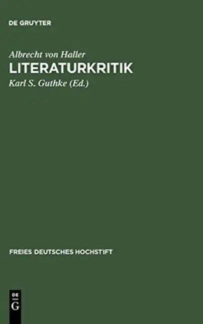 Literaturkritik (English, Albrecht Von Haller | Karl S. Guthke)