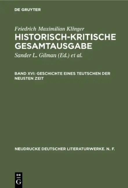 Geschichte Eines Teutschen Der Neusten Zeit (English, Sander L. Gilman | Karl-Heinz Hartmann | Thomas Salumets)