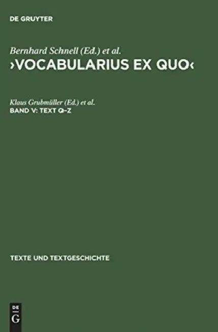 Text Q-Z (English, Klaus Grubmüller | Bernhard Schnell)