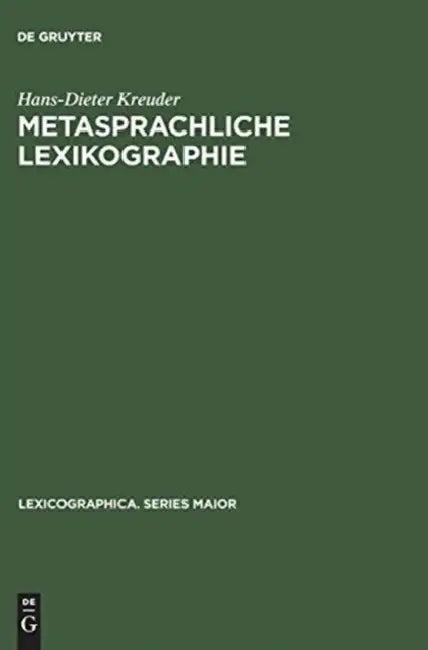 Metasprachliche Lexikographie (English, Hans-Dieter Kreuder)