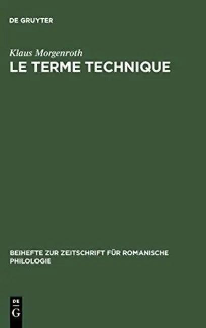 Le terme technique (English, Klaus Morgenroth)