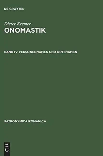 Onomastik, Band IV, Personennamen und Ortsnamen (English, Thorsten Andersson)