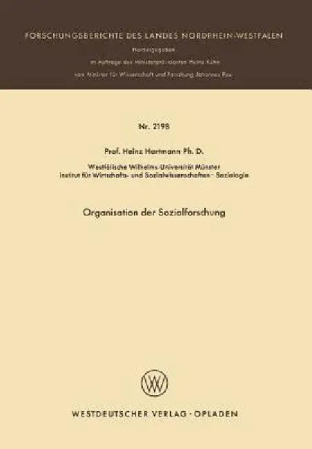 Organisation Der Sozialforschung (English, Heinz Hartmann)