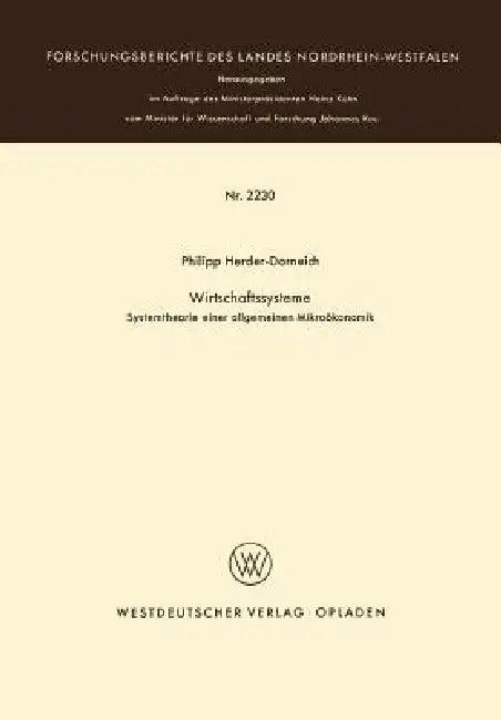 Wirtschaftssysteme (English, Philipp Herder-Dorneich)