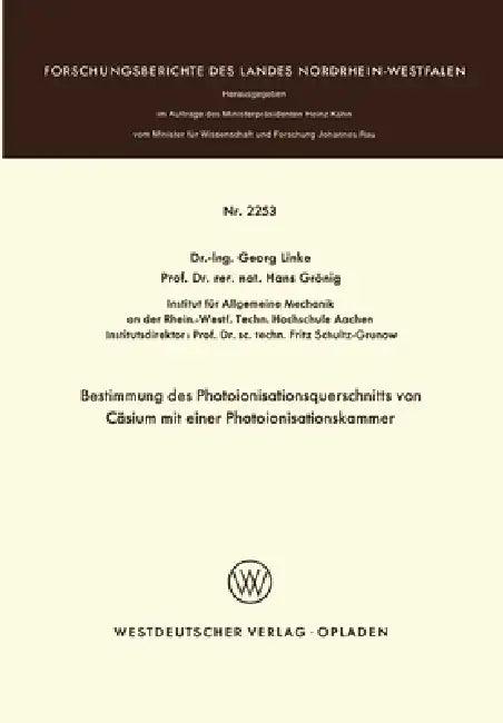 Bestimmung des Photoionisationsquerschnitts von Cäsium mit einer Photoionisationskammer (English, Georg Linke)