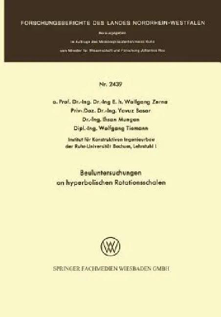 Beuluntersuchungen an Hyperbolischen Rotationsschalen (English, Wolfgang Zerna)