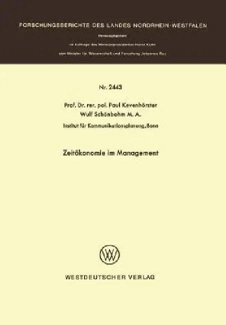 Zeitökonomie Im Management (English, Paul Kevenhörster)