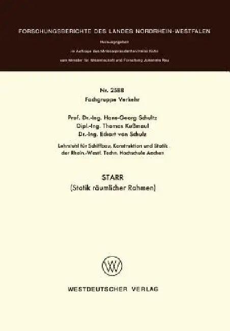 Starr (Statik Räumlicher Rahmen) (English, Hans-Georg Schultz)