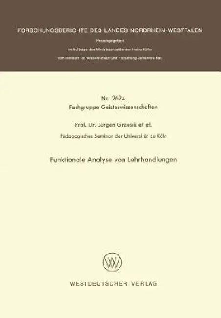 Funktionale Analyse Von Lehrhandlungen (English, Jürgen Grzesik)