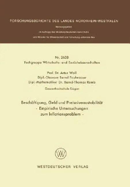 Beschäftigung, Geld Und Preisniveaustabilität (English, Artur Woll)
