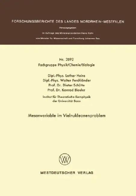 Mesonvariable im Vielnukleonenproblem (English, Lothar Heins)