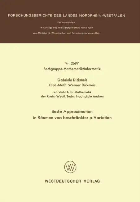 Beste Approximation in Räumen von beschränkter p-Variation (English, Gabriele Dickmeis)