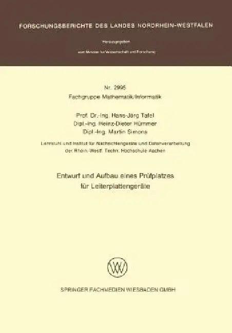 Entwurf Und Aufbau Eines Prüfplatzes Für Leiterplattengeräte (English, Hans Jörg Tafel)