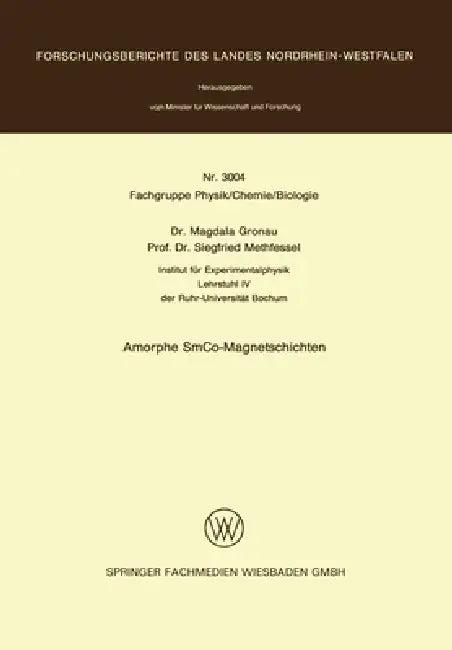 Amorphe SmCo-Magnetschichten (English, Magdala Gronau)