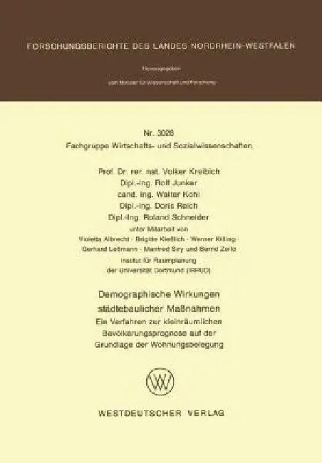 Demographische Wirkungen Städtebaulicher Maßnahmen (English, Volker Kreibich)
