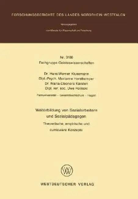 Weiterbildung Von Sozialarbeitern Und Sozialpädagogen (English, Hans-Werner Klusemann)