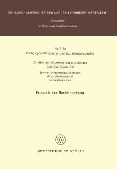 Frauen in Der Rechtsprechung (English, Brunhilde Sauer-Burghard)