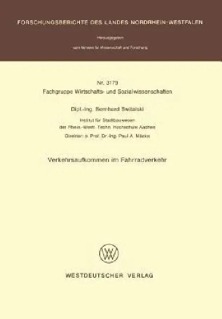 Verkehrsaufkommen Im Fahrradverkehr (English, Bernhard Switaiski)