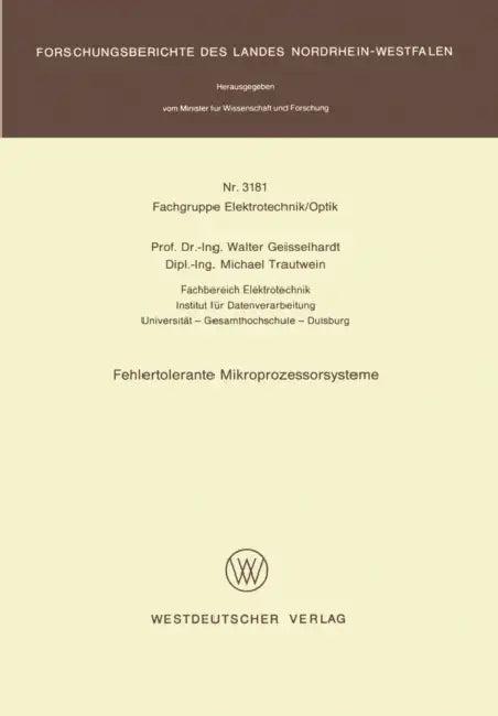 Fehlertolerante Mikroprozessorsysteme (English, Walter Geisselhardt)