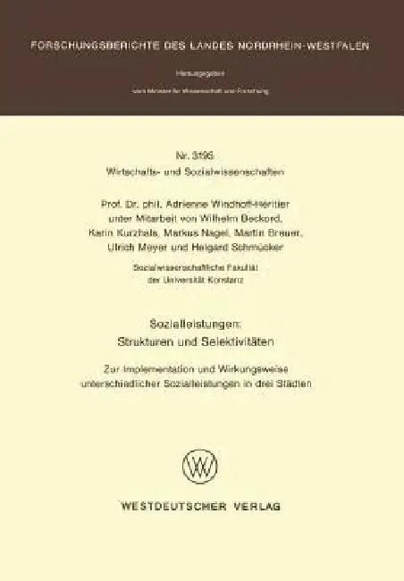 Sozialleistungen (English, Adrienne Windhoff-Héritier)