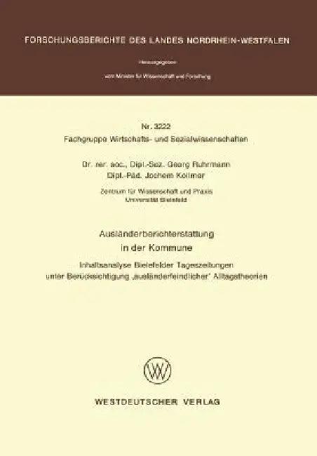 Ausländerberichterstattung in Der Kommune (English, Georg Ruhrmann)